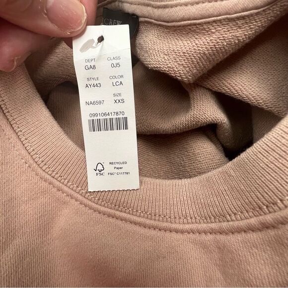 J. Crew AY443 University Terry Sweatshirt with Logo NWT size XXS - Picture 14 of 15